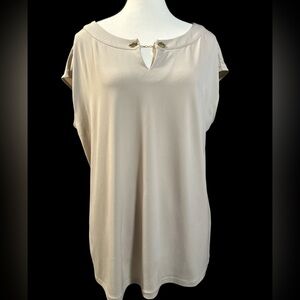 Calvin Klein Cream Blouse with Chain Detail